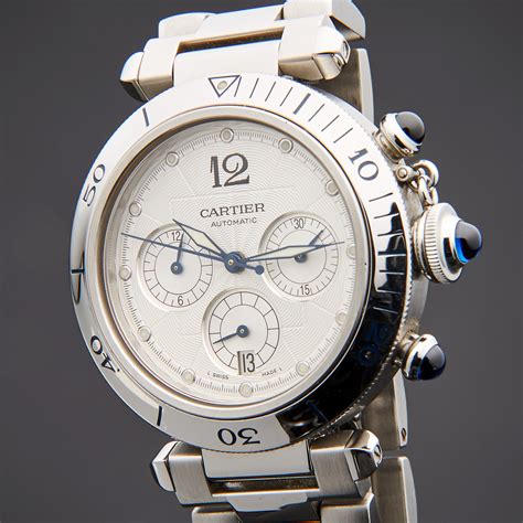 cartier w31030h3|Preowned Cartier Pasha Chronograph w31030h3 stainless steel.